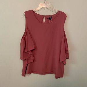 Moral Fiber pink open shoulder top